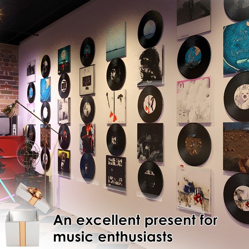 12Pcs Vinyl Record Holder Wall Mounted Record Shelf 2 Installation Ways paWaW - Picture 8 of 12