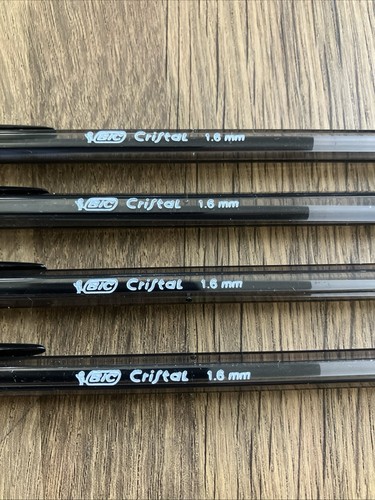 Bolígrafos Bic Cristal 1,6 mm negros audaces (PKT 4) BIC GRAN GAMA, TOTALMENTE NUEVOS - Imagen 4 de 10
