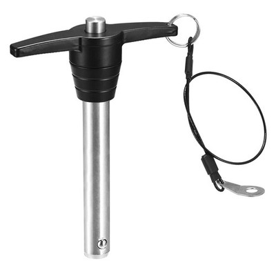 T Handle Lock Pins 5/8'' Pin Dia. 3-5/32'' Stainless Steel with Cable 16mm-80mm