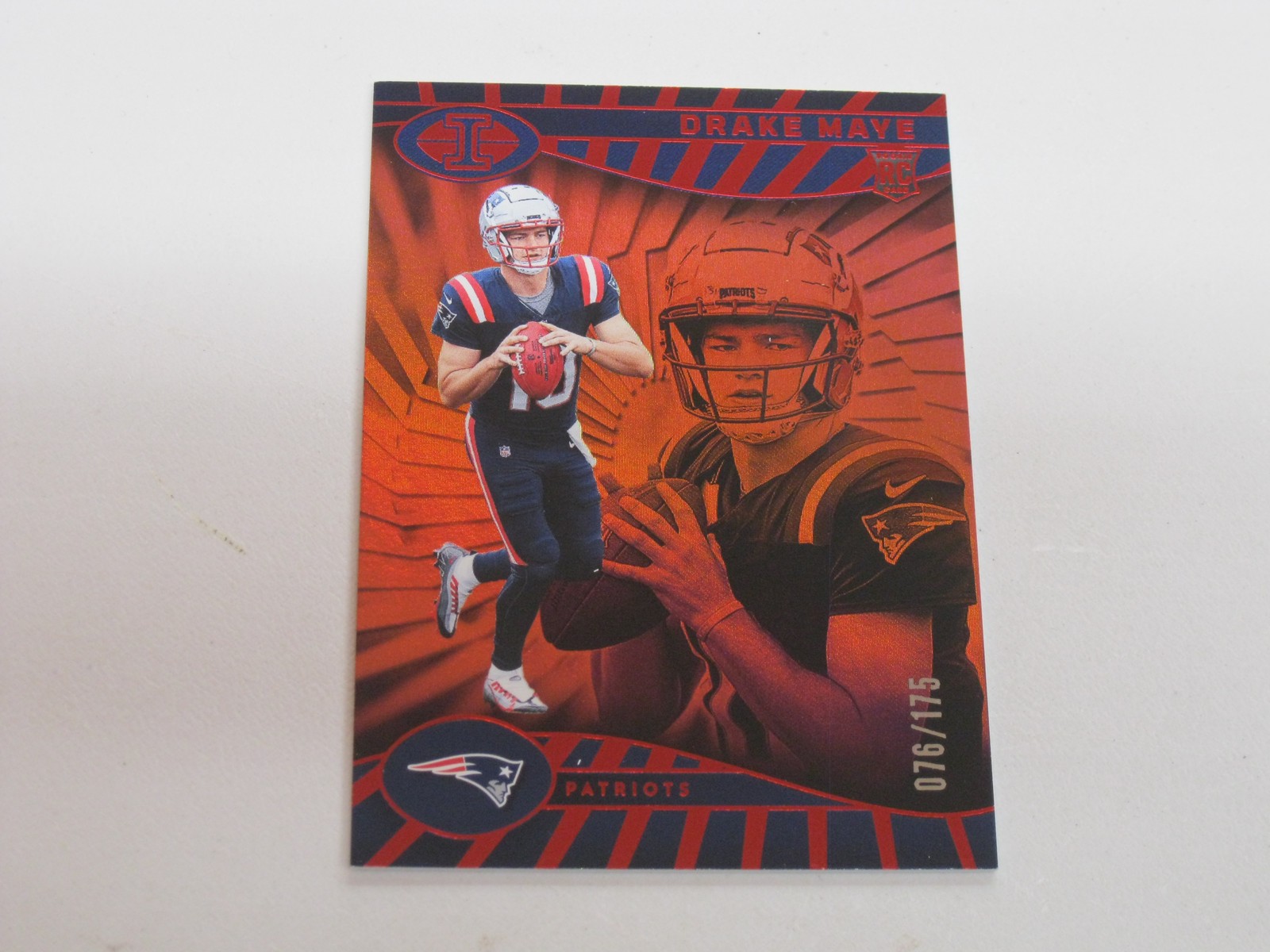 2024 Panini Illusions Trophy Collection Red #59 Drake Maye 076/175 Rookie RC