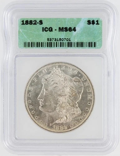 1882-S Morgan Silver Dollar ICG MS64 S$1 San Francisco Minted No Reserve