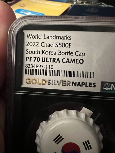 2022 World Landmarks Chad S500F South Korea Bottle Cap NGC PF 70 Ultra Cameo - Picture 2 of 6