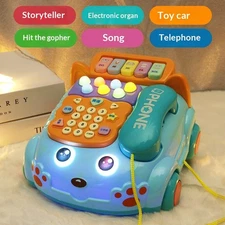 Toddler Phone Toy - Cartoon Game w/Call, Piano & LED Lights
