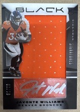 JAVONTE WILLIAMS ROOKIE AUTO PATCH 2021 PANINI BLACK 1/99 COWBOYS BRONCOS SHARP