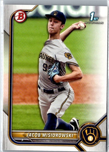 Jacob Misiorowski 1st RC 2022 Bowman Draft Card #BD-132 Milwaukee Brewers