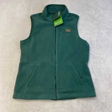 L.L.Bean Mountain Classic Fleece Vest Womens M Deep Green Full Zip NWT