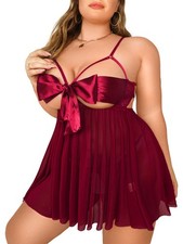 Kaei Shi Lingerie For Women,V Valentines Day Xmas Christmas 20 Plus, Burgundy
