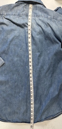 Replay Shirt Mens XL Blue Chambray Denim Western Long Sleeve - Picture 9 of 9