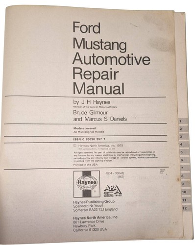 1964-1973 Ford Mustang Haynes Repair Service Shop Workshop Manual Book 3577 - Foto 3 di 7