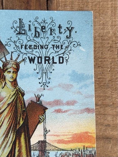 Antique Victorian 1884 Sea Foam Waffers Statue of Liberty Advertising Trade Card - Picture 3 of 9