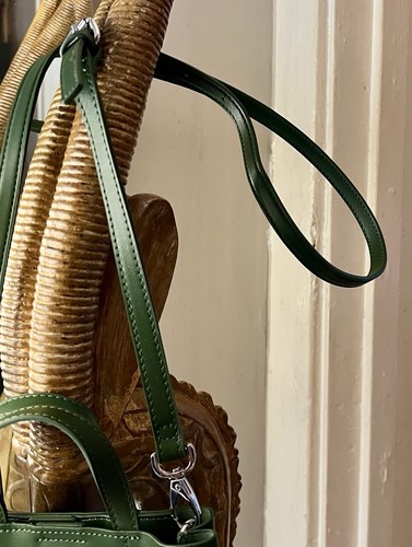 Mini Bolso Bandolera Harrods Verde Repujado Nuevo - Imagen 4 de 12