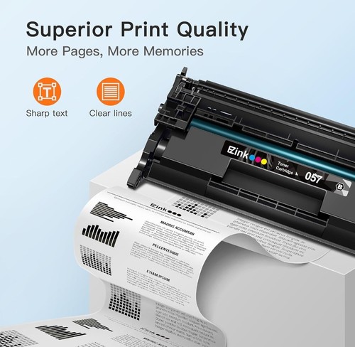 Paquete de 2 cartuchos de tóner compatibles de repuesto para Canon 057 negro con chip 1226 - Imagen 6 de 9