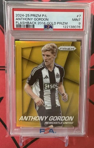 2024-25 Prizm EPL Flashback 2014 Gold Prizm Anthony Gordon /10 PSA 9