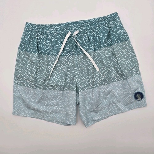 Chubbies Swim Trunks Mens Medium 5.5 Inch Blue Speckle Shark Shorts Boxer Liner