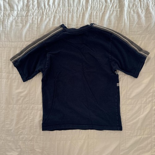 Vintage 90s faded glory navy blue striped short sleeve tee boys size 8 10 grunge - Picture 6 of 8