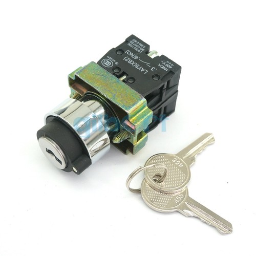 Interruptor de selección de llave momentánea mantenida de 22 mm montaje 2/3 posiciones N/O N/C - Imagen 11 de 29