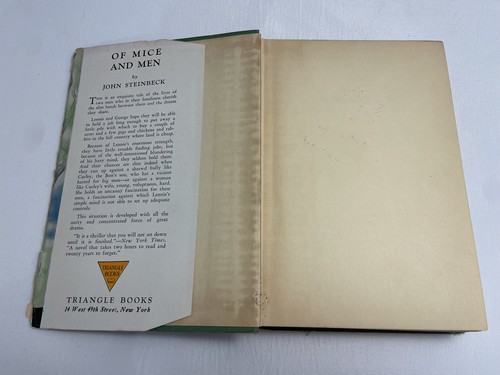 1937 Edition Of Mice and Men a Novel by John Steinbeck, Hardcover, Rare Collect - Foto 6 di 10