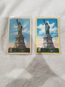 Antique-Vintage-Postcard-034-Statue-of-Liberty-in-New-York-Harbor-034-WWII-amp-1950