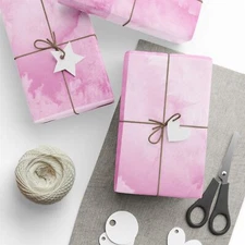 Artistic Pink Wrapping Paper Roll | Gift Wrap, Birthday, Holiday, Celebration,