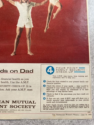 AMP Australian Mutual Provident Society 1960's Original Vintage Retro Print Ad - Bild 6 von 6