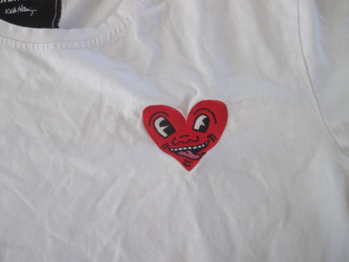 Keith Haring Heart Logo T-Shirt by Reason, White, Men's Size Large - Picture 2 of 7