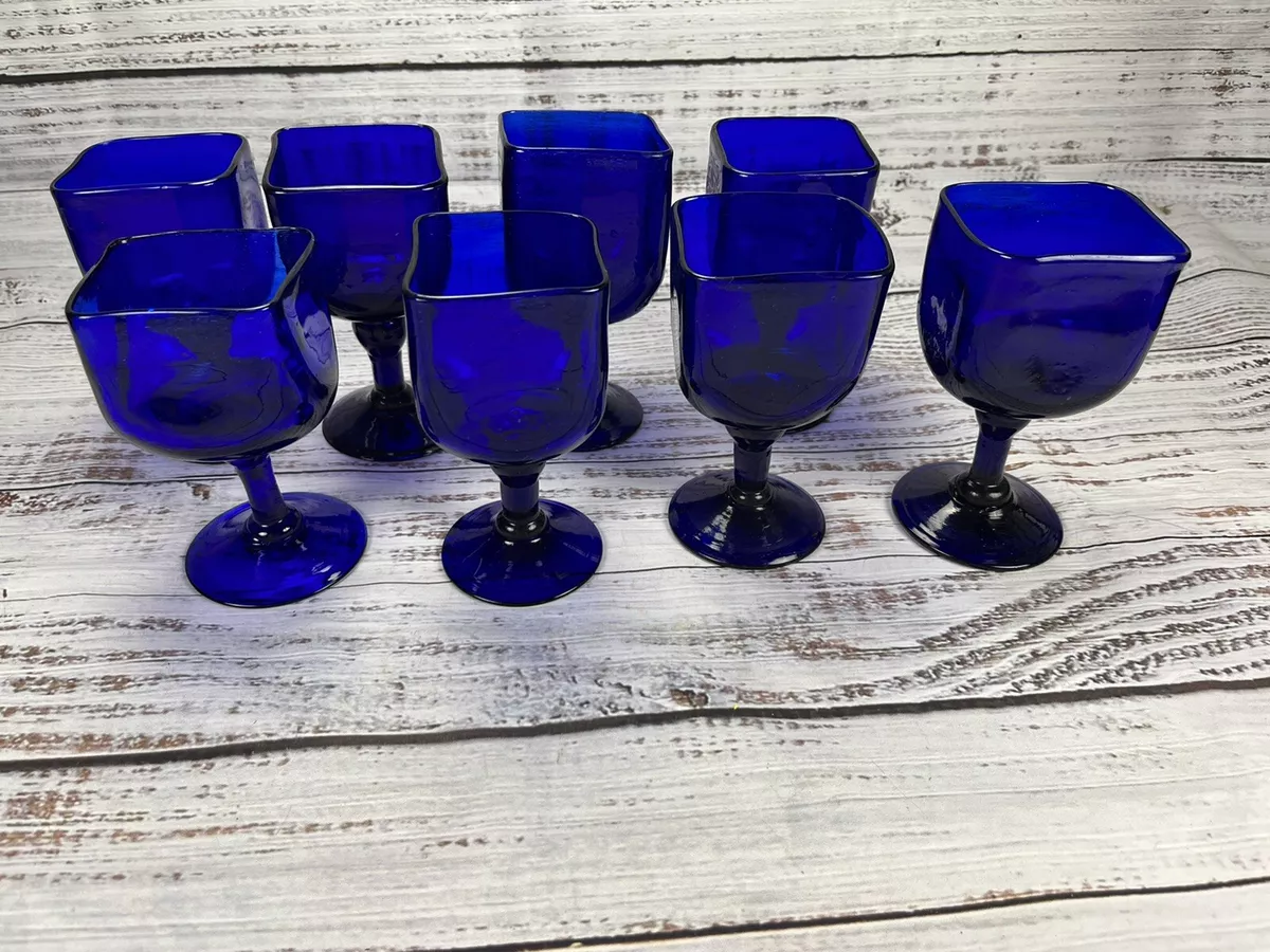 Set of 8 Glasses Hand Blown Wine Glasses Water Glasses 