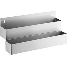 8 1/8"W x 22"L Stainless Steel Double Tier Speed Rail Liquor Display