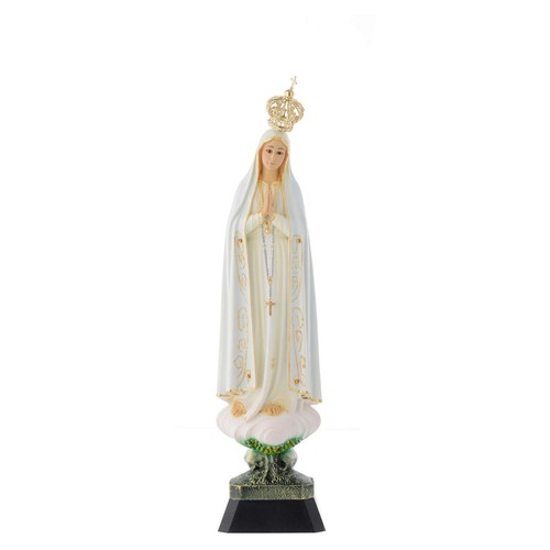 Statue Notre Dame de Fatima couronne yeux cristal 35 cm - Photo 1/1