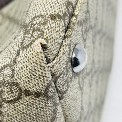 Vintage Gucci GG Logo Coated Canvas Satchel Handbag Purse Brown Leather 212792 - Picture 19 of 24