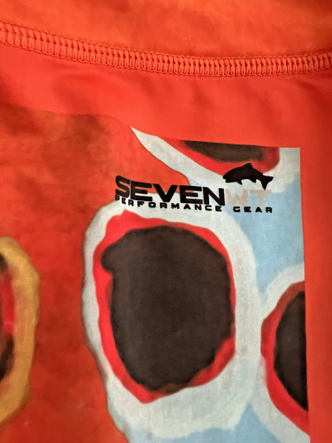 Seven7 WT Workout Pull On Legging Mid Rise Stretch Orange Turquoise Small - Picture 3 of 3