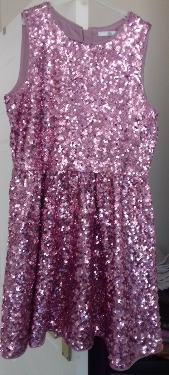 M S Pink Sequin Dress for girls 12 13 years eBay