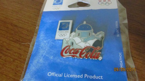 Lot of 3 Coke Machine Bottle Coca-Cola 2004 Athens Summer Olympic Pins Building - Picture 3 of 5
