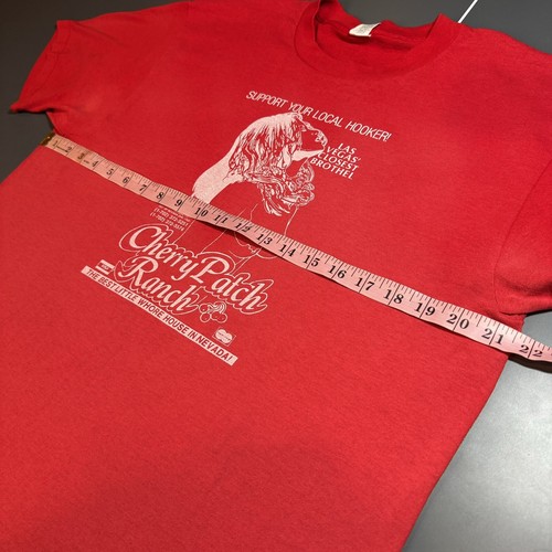 Vintage Cherry Patch Ranch support Your local hooker T-shirt whore house XL Red - Picture 12 of 13