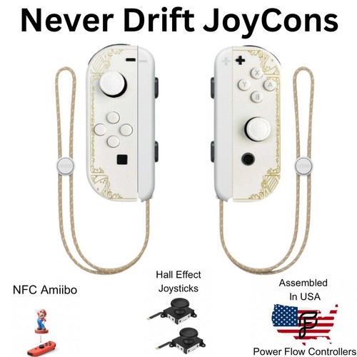 Nintendo Switch/OLED Hall Effect Never Drift Wireless JoyCons -With Wrist Straps - Picture 160 of 169
