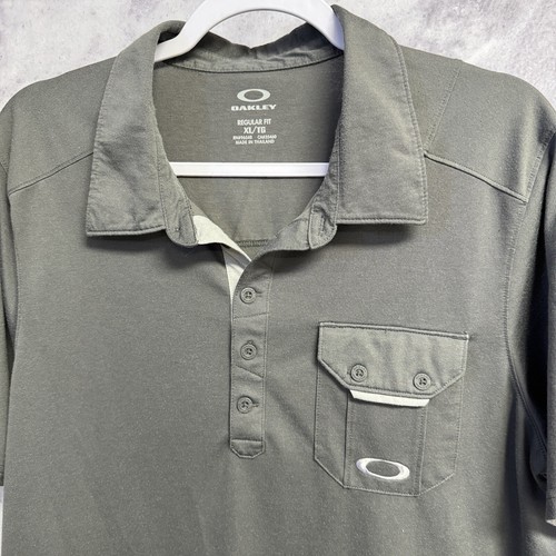 Camisa Polo Oakley Para Hombre XL 22.5x30 Gris Manga Corta Informal - Imagen 1 de 8
