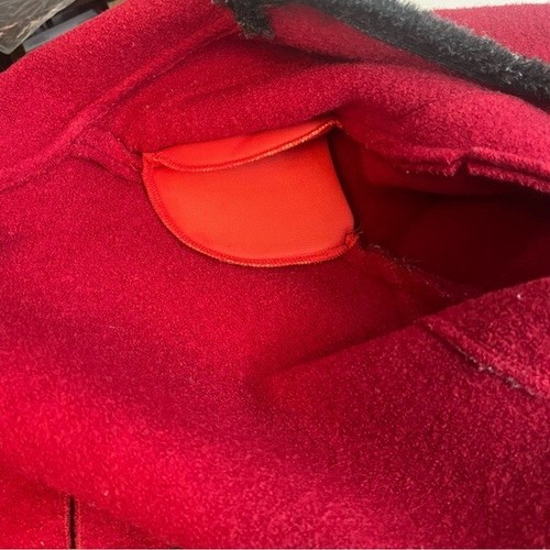 Chaqueta Walkloden Austria Original Para Mujer Med 100% Lana Roja De Colección Con Botones - Imagen 14 de 16