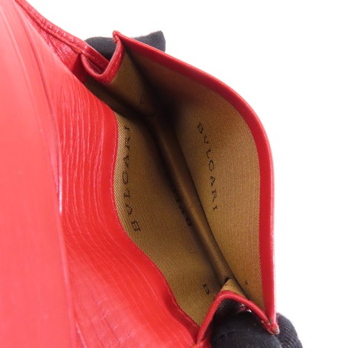 *15%OFF* BVLGARI Card Case Calfskin Leather Red - Picture 7 of 16