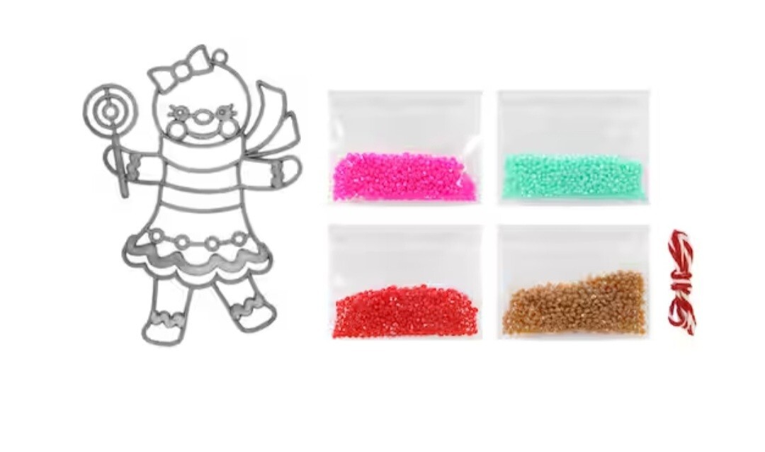 Xmas Stained Glass Ornament KIT Gingerbread Girl Makit & Bakit