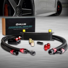 New Universal 10 Row Aluminum Racing Engine Oil Cooler + Filter Adapter Set