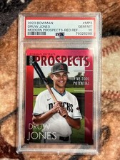 2023 Bowman #5/5 Druw Jones PSA 10 Red Refractor Modern Prospects MP-3