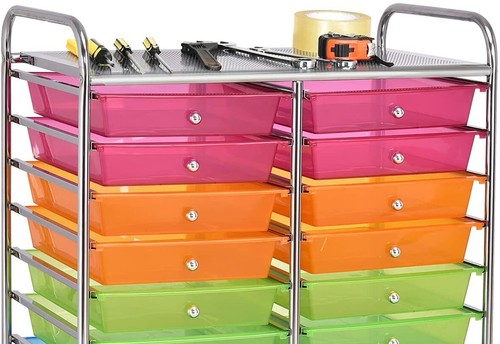 Rollcontainer Badrollwagen Badtrolley Beistellwagen Küchenwagen 20 Schubladen - Bild 13 von 27