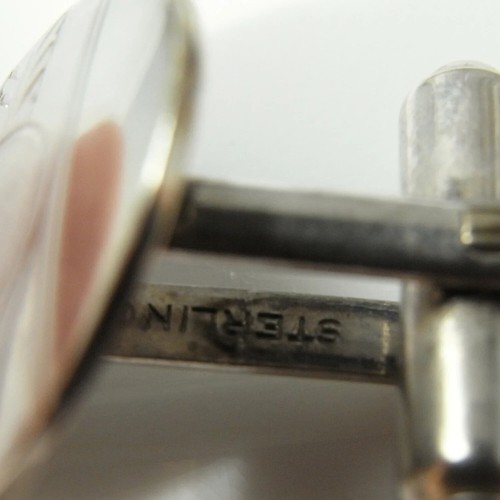 Vintage Sterling Silver Cufflinks Geometric, Offer welcome! - Foto 4 di 5