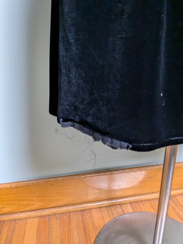 As Is Black Velvet Fit And Flare Strappy Vintage Dress - Picture 7 of 9