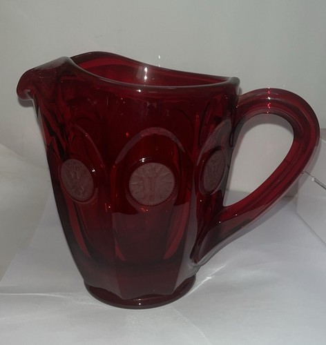 Vintage Glow Cadmium Red Glass Pitcher - Picture 4 of 19