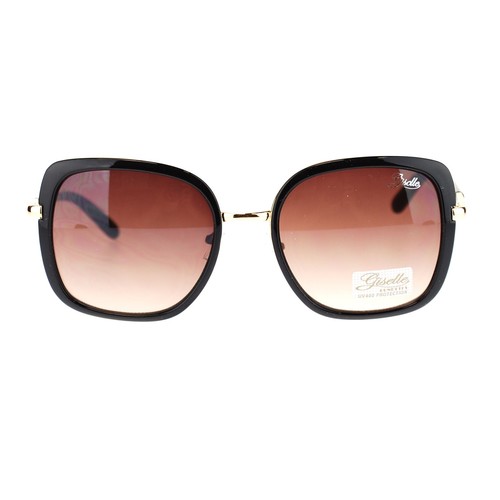Giselle Womens Retro Plastic Metal Rectangular Boyfriend Oversized Sunglasses - 第 12/44 張圖片