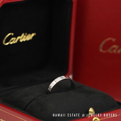 Authentic Cartier Love Ring 18K White Gold 3.5mm Band Size 57 - Picture 2 of 7