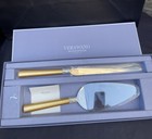 NIB Vera Wang With Love Cake Knife And Server Stainless Gold Silver  #40003663