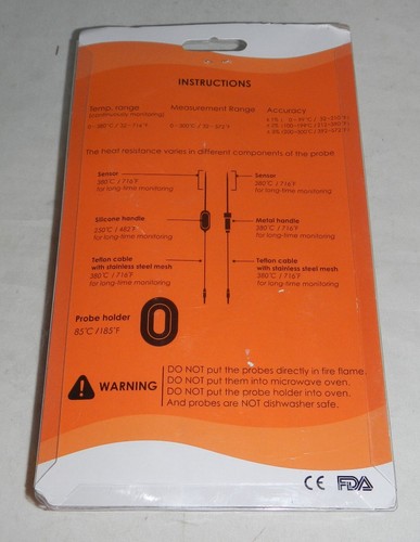 NutriChef Smart BBQ Meat Thermometer Replacement Probes (4 Pack) - Picture 4 of 5