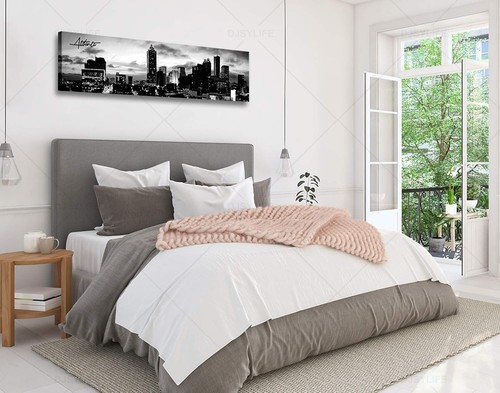 Panoramic Atlanta Night View Canvas Art - Stylish 47.3"x13.8" for Home & Office - Picture 7 of 8