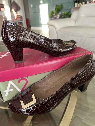 Aerosoles Shore Fire weinrot Kroko 609 Damen-Slipper Halbschuh Größe 7,5 M - Bild 2 von 5